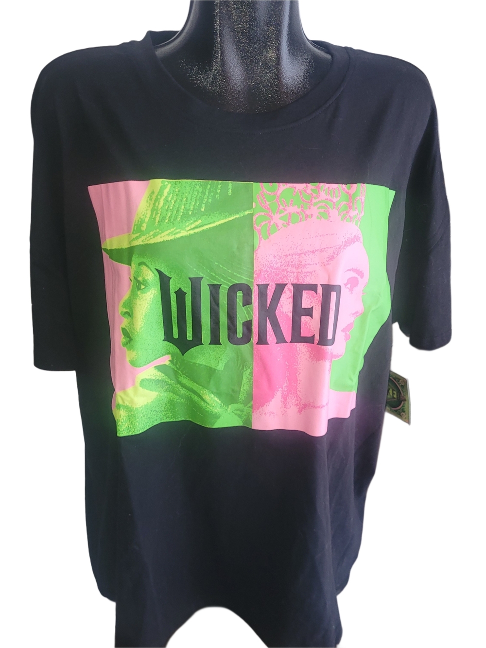 Wicked Graphic Tee in Black with Neon Pink & Green NWT Size 1X